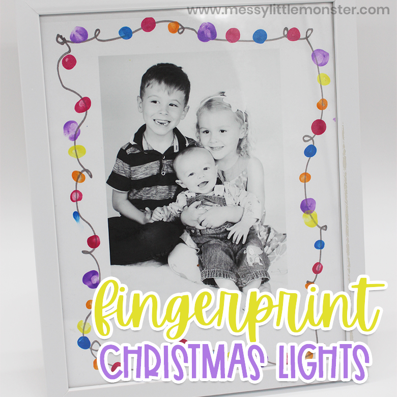 fingerprint christmas lights craft featured