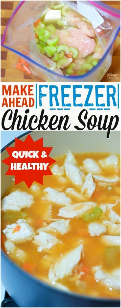 make ahead freezer chicken soup pin